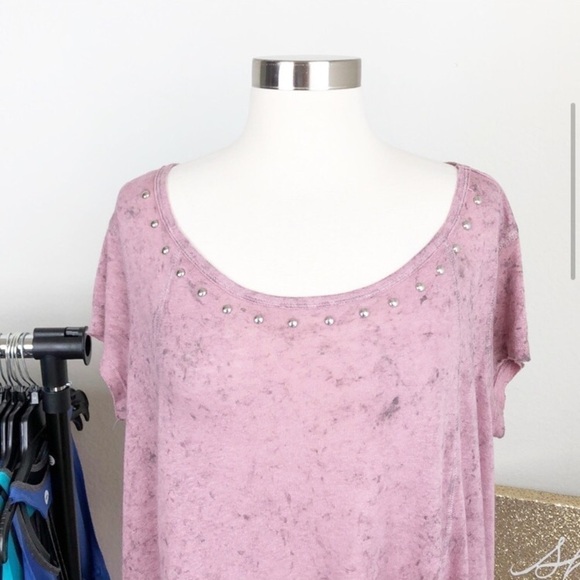 Rock & Republic mauve marble studded top - Picture 2 of 7